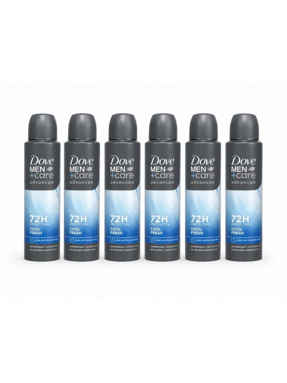 Dove Men+Care Cool Fresh Spray Deodorant 72hr Protection 150ml Set of 6